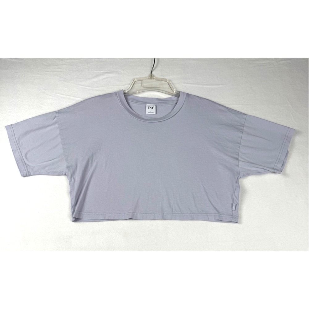 Tna Aritzia Boxy Crop Tee S Lavender Minimalist Athleisure Streetwear T-Shirt